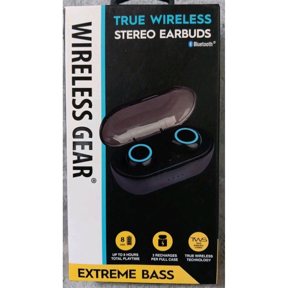 Wireless Gear True Wireless Stereo Earbuds‎ Charging Case Bluetooth Extreme Base